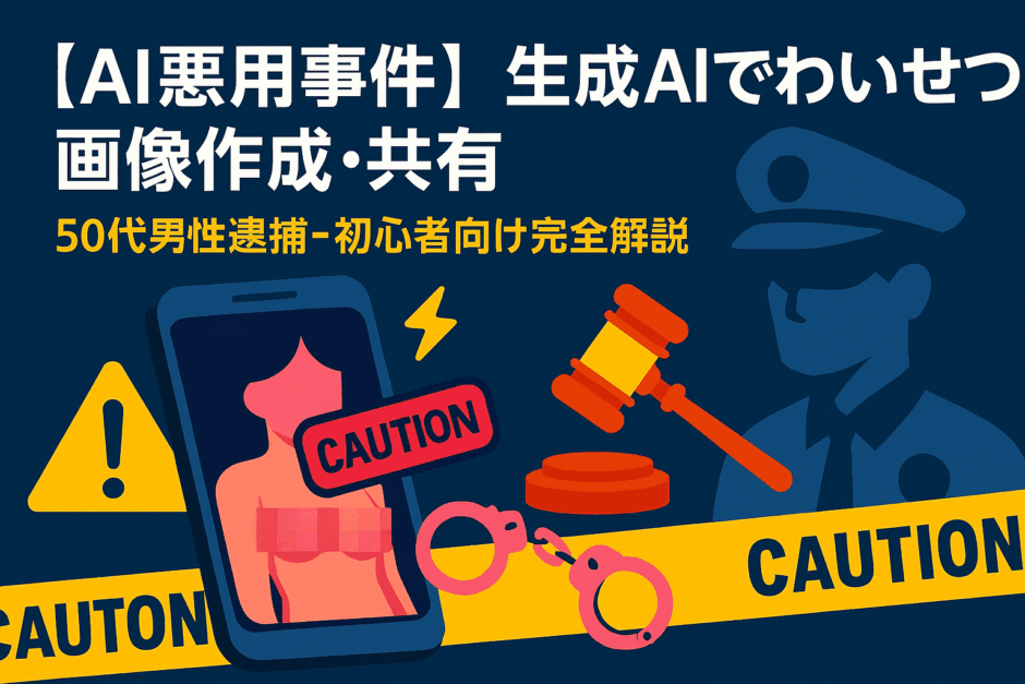 【AI悪用事件】生成AIでわいせつ画像作成・共有