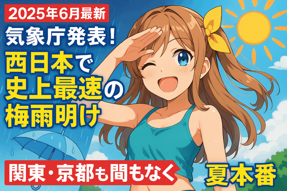 【2025年6月最新】気象庁発表！西日本で史上最速の梅雨明け - 関東・京都も間もなく夏本番
