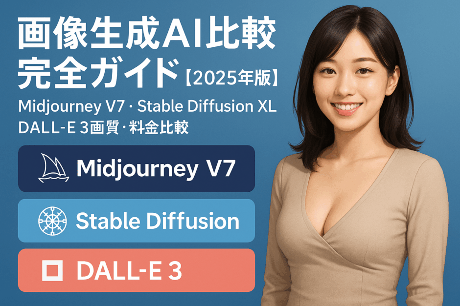 画像生成AI比較完全ガイド【2025年版】Midjourney V7・Stable Diffusion XL・DALL-E 3画質・料金比較