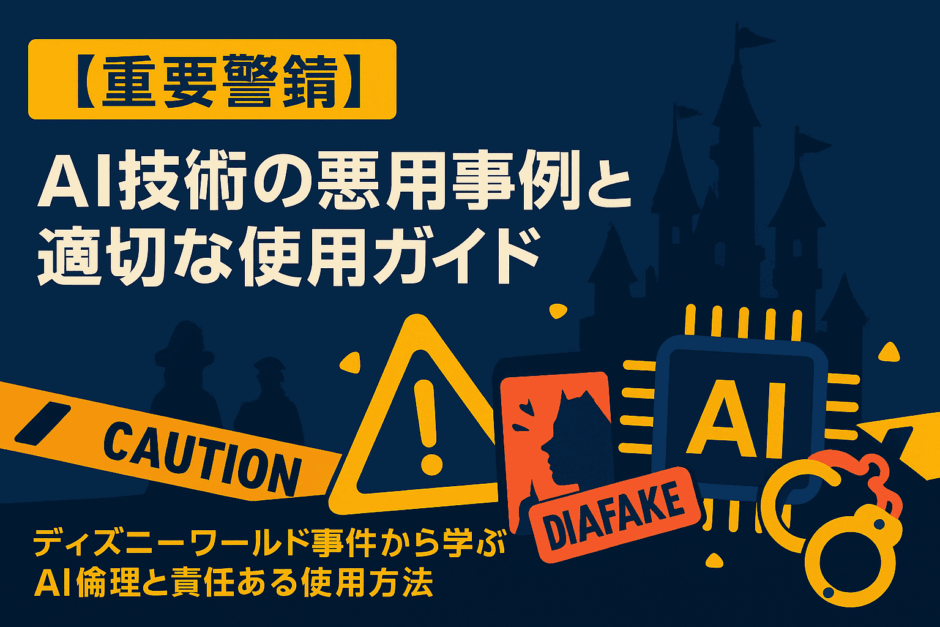 【警鐘】AI技術の悪用事例と適切な使用ガイド - ディズニーワールド事件から学ぶAI倫理