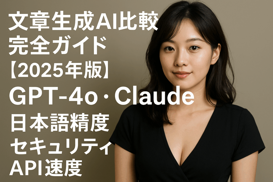 文章生成AI比較完全ガイド【2025年版】GPT-4o・Claude・日本語精度・セキュリティ・API速度