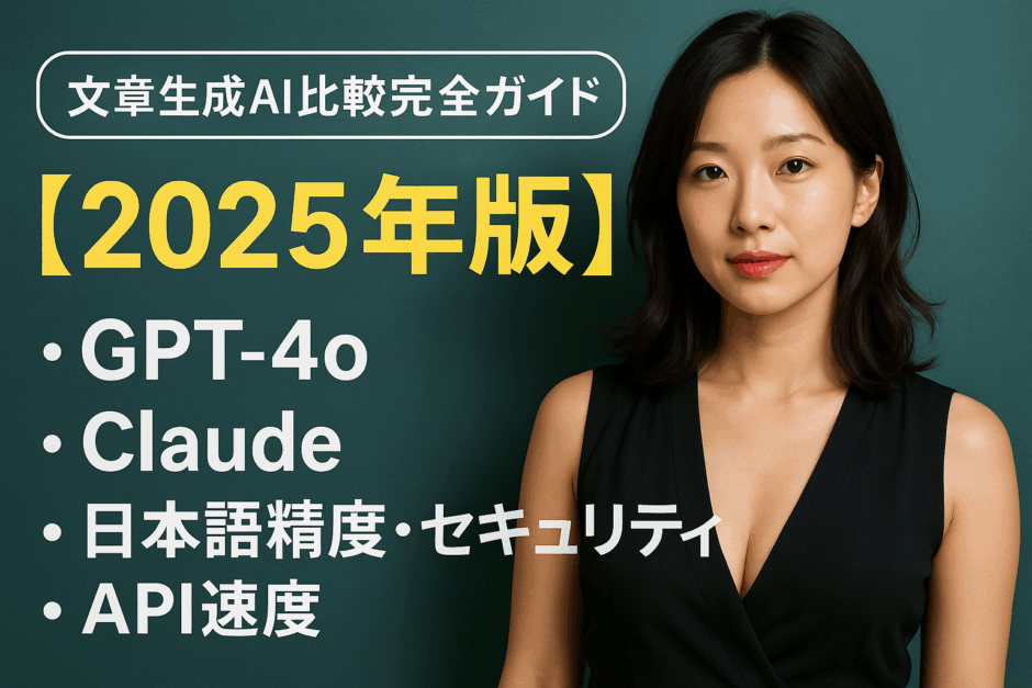 文章生成AI比較完全ガイド【2025年版】GPT-4o・Claude・日本語精度・セキュリティ・API速度
